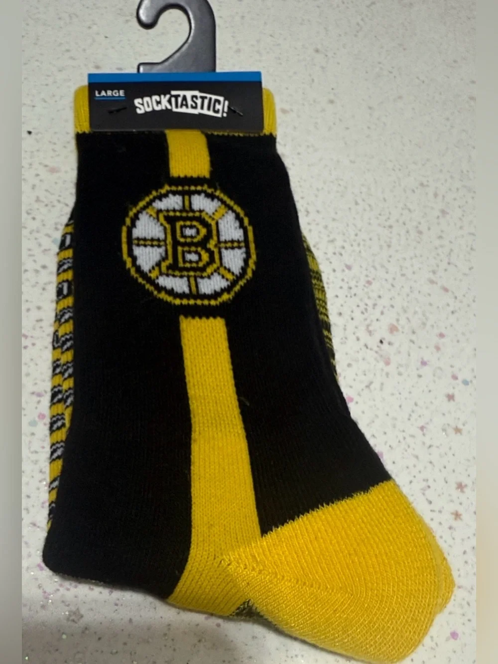 Black & Yellow Crew Athletic Socks with Team Logo - Large
